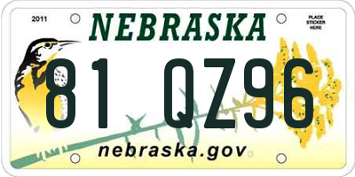 NE license plate 81QZ96