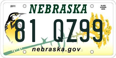 NE license plate 81QZ99