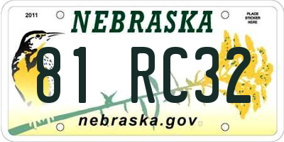 NE license plate 81RC32