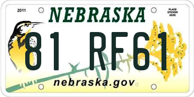 NE license plate 81RF61