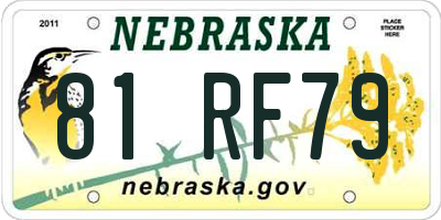 NE license plate 81RF79