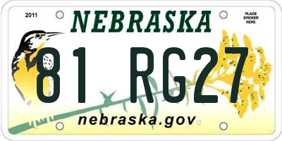 NE license plate 81RG27
