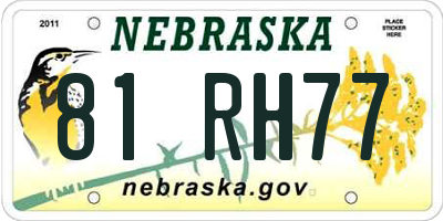 NE license plate 81RH77