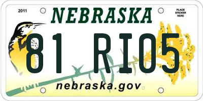 NE license plate 81RI05