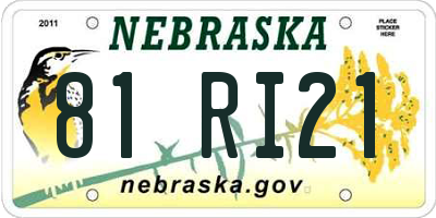 NE license plate 81RI21