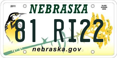 NE license plate 81RI22