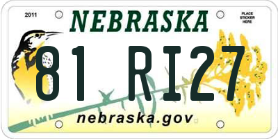 NE license plate 81RI27