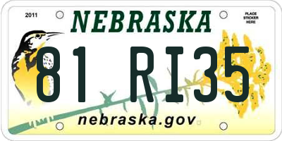 NE license plate 81RI35