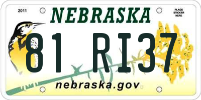 NE license plate 81RI37