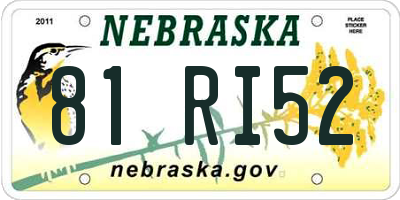 NE license plate 81RI52