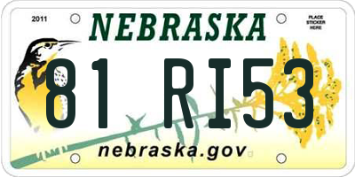 NE license plate 81RI53