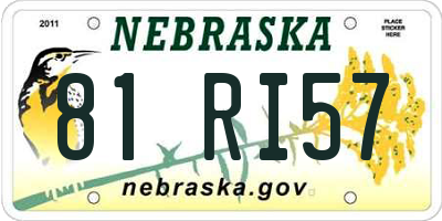 NE license plate 81RI57