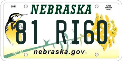 NE license plate 81RI60