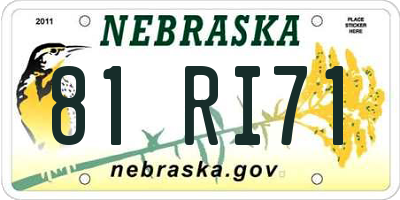 NE license plate 81RI71