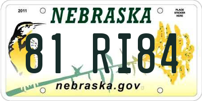NE license plate 81RI84