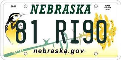NE license plate 81RI90