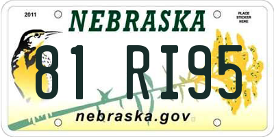 NE license plate 81RI95
