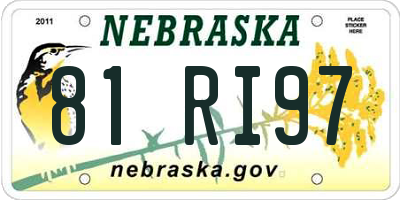 NE license plate 81RI97
