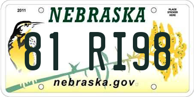 NE license plate 81RI98