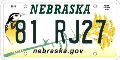 NE license plate 81RJ27