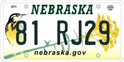 NE license plate 81RJ29