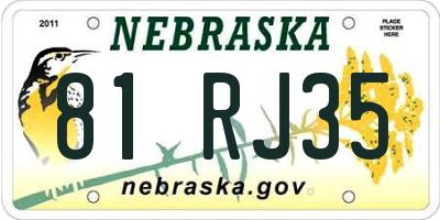 NE license plate 81RJ35