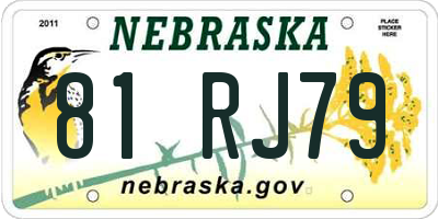 NE license plate 81RJ79
