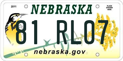 NE license plate 81RL07