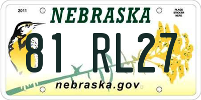 NE license plate 81RL27