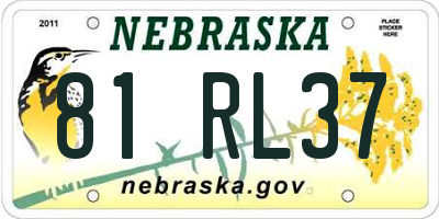 NE license plate 81RL37