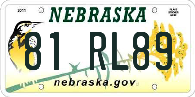 NE license plate 81RL89