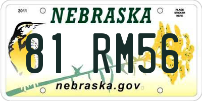 NE license plate 81RM56