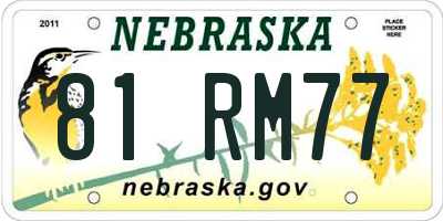 NE license plate 81RM77