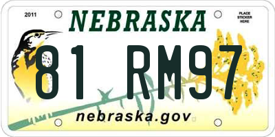 NE license plate 81RM97