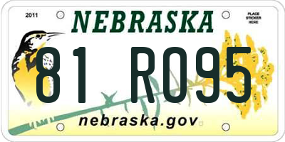 NE license plate 81RO95