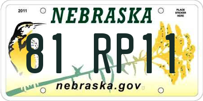 NE license plate 81RP11