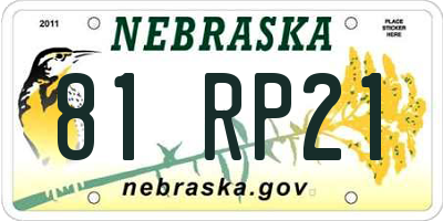 NE license plate 81RP21