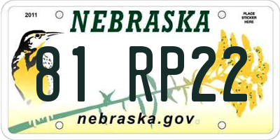 NE license plate 81RP22