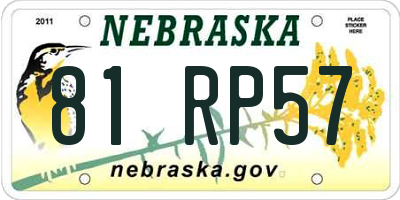 NE license plate 81RP57