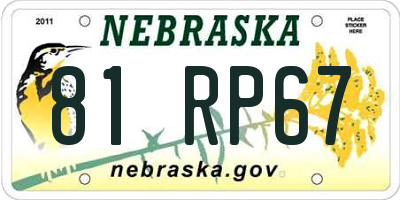 NE license plate 81RP67