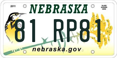 NE license plate 81RP81