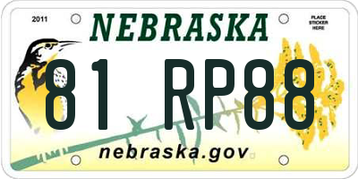 NE license plate 81RP88