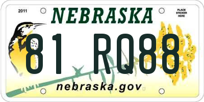 NE license plate 81RQ88