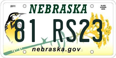 NE license plate 81RS23