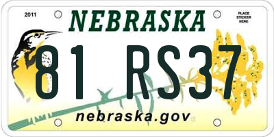 NE license plate 81RS37