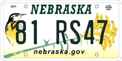 NE license plate 81RS47