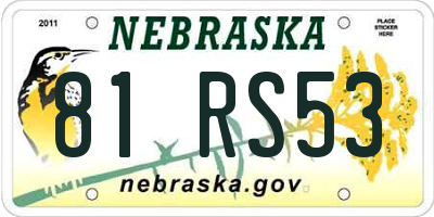 NE license plate 81RS53