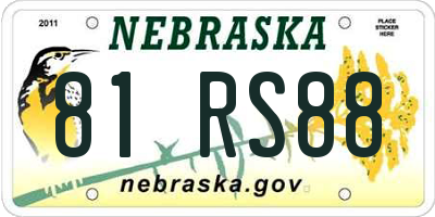 NE license plate 81RS88