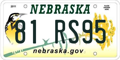 NE license plate 81RS95