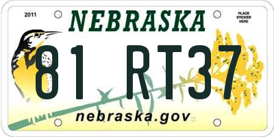NE license plate 81RT37